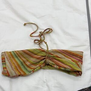 Frankie's Bikinis Multicolor Striped Bandeau Top